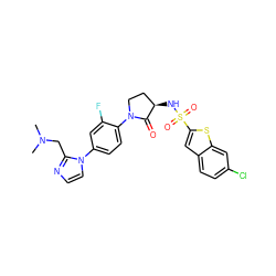 CN(C)Cc1nccn1-c1ccc(N2CC[C@@H](NS(=O)(=O)c3cc4ccc(Cl)cc4s3)C2=O)c(F)c1 ZINC000029130638