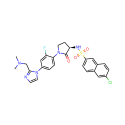 CN(C)Cc1nccn1-c1ccc(N2CC[C@@H](NS(=O)(=O)c3ccc4cc(Cl)ccc4c3)C2=O)c(F)c1 ZINC000029130634