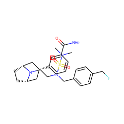 CN(C)S(=O)(=O)N(CCN1[C@H]2CC[C@@H]1C[C@H](c1cccc(C(N)=O)c1)C2)Cc1ccc(CF)cc1 ZINC000166604809