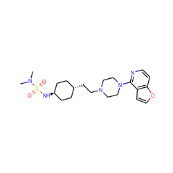 CN(C)S(=O)(=O)N[C@H]1CC[C@H](CCN2CCN(c3nccc4occc34)CC2)CC1 ZINC000261173931