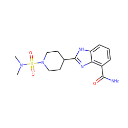 CN(C)S(=O)(=O)N1CCC(c2nc3c(C(N)=O)cccc3[nH]2)CC1 ZINC000040861510