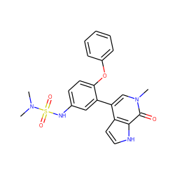 CN(C)S(=O)(=O)Nc1ccc(Oc2ccccc2)c(-c2cn(C)c(=O)c3[nH]ccc23)c1 ZINC000146753626