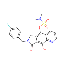 CN(C)S(=O)(=O)Oc1c2c(c(O)c3ncccc13)C(=O)N(Cc1ccc(F)cc1)C2 ZINC000038147487