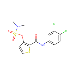 CN(C)S(=O)(=O)Oc1ccsc1C(=O)Nc1ccc(Cl)c(Cl)c1 ZINC000003125272