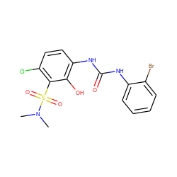 CN(C)S(=O)(=O)c1c(Cl)ccc(NC(=O)Nc2ccccc2Br)c1O ZINC000028347840