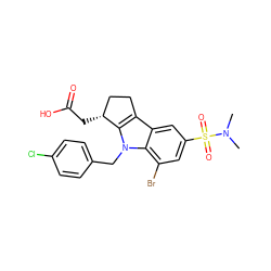 CN(C)S(=O)(=O)c1cc(Br)c2c(c1)c1c(n2Cc2ccc(Cl)cc2)[C@H](CC(=O)O)CC1 ZINC000036190286