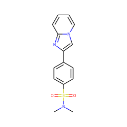 CN(C)S(=O)(=O)c1ccc(-c2cn3ccccc3n2)cc1 ZINC000000133147