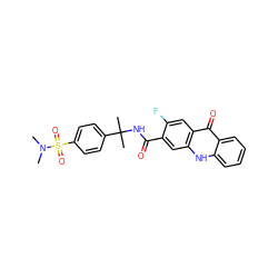 CN(C)S(=O)(=O)c1ccc(C(C)(C)NC(=O)c2cc3[nH]c4ccccc4c(=O)c3cc2F)cc1 ZINC000014970333