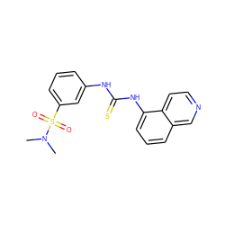 CN(C)S(=O)(=O)c1cccc(NC(=S)Nc2cccc3cnccc23)c1 ZINC000013638095