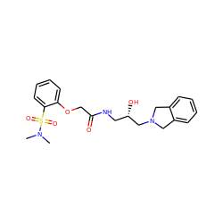 CN(C)S(=O)(=O)c1ccccc1OCC(=O)NC[C@H](O)CN1Cc2ccccc2C1 ZINC000213635611