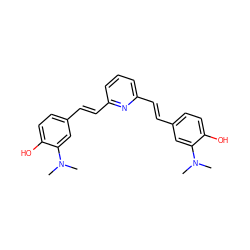 CN(C)c1cc(/C=C/c2cccc(/C=C/c3ccc(O)c(N(C)C)c3)n2)ccc1O ZINC000028948982