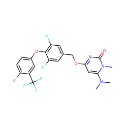 CN(C)c1cc(OCc2cc(F)c(Oc3ccc(Cl)c(C(F)(F)F)c3)c(F)c2)nc(=O)n1C ZINC000653919291