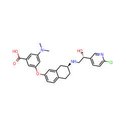 CN(C)c1cc(Oc2ccc3c(c2)C[C@@H](NC[C@H](O)c2ccc(Cl)nc2)CC3)cc(C(=O)O)c1 ZINC000040867326