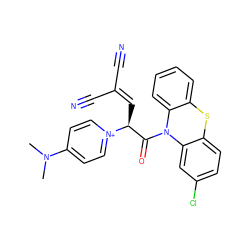 CN(C)c1cc[n+]([C@@H](C=C(C#N)C#N)C(=O)N2c3ccccc3Sc3ccc(Cl)cc32)cc1 ZINC000095594684