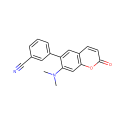 CN(C)c1cc2oc(=O)ccc2cc1-c1cccc(C#N)c1 ZINC000072127775