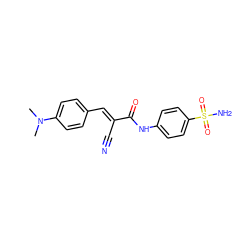 CN(C)c1ccc(/C=C(\C#N)C(=O)Nc2ccc(S(N)(=O)=O)cc2)cc1 ZINC000006568747