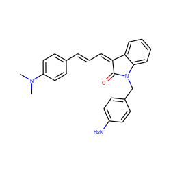 CN(C)c1ccc(/C=C/C=C2\C(=O)N(Cc3ccc(N)cc3)c3ccccc32)cc1 ZINC000474609510