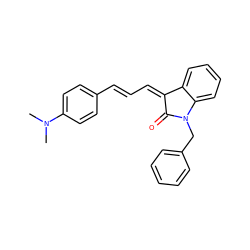 CN(C)c1ccc(/C=C/C=C2\C(=O)N(Cc3ccccc3)c3ccccc32)cc1 ZINC000474603716