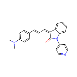 CN(C)c1ccc(/C=C/C=C2\C(=O)N(c3ccncc3)c3ccccc32)cc1 ZINC000474610046