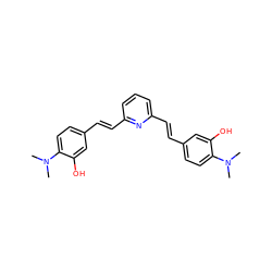 CN(C)c1ccc(/C=C/c2cccc(/C=C/c3ccc(N(C)C)c(O)c3)n2)cc1O ZINC000028948993