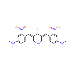 CN(C)c1ccc(/C=C2\CNC/C(=C\c3ccc(N(C)C)cc3[N+](=O)[O-])C2=O)c([N+](=O)[O-])c1 ZINC000299840038