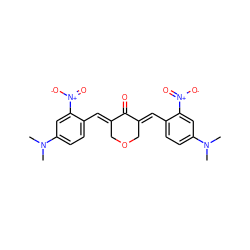 CN(C)c1ccc(/C=C2\COC/C(=C\c3ccc(N(C)C)cc3[N+](=O)[O-])C2=O)c([N+](=O)[O-])c1 ZINC000299838191