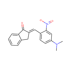 CN(C)c1ccc(/C=C2\Cc3ccccc3C2=O)c([N+](=O)[O-])c1 ZINC000169352063