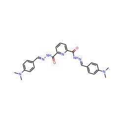 CN(C)c1ccc(/C=N/NC(=O)c2cccc(C(=O)N/N=C/c3ccc(N(C)C)cc3)n2)cc1 ZINC000000849513