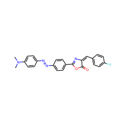 CN(C)c1ccc(/N=N/c2ccc(C3=N/C(=C/c4ccc(F)cc4)C(=O)O3)cc2)cc1 ZINC000095602128