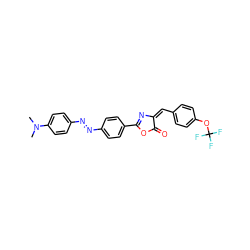 CN(C)c1ccc(/N=N/c2ccc(C3=N/C(=C/c4ccc(OC(F)(F)F)cc4)C(=O)O3)cc2)cc1 ZINC000095603516