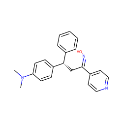 CN(C)c1ccc([C@@H](C/C(=N\O)c2ccncc2)c2ccccc2)cc1 ZINC000101690326