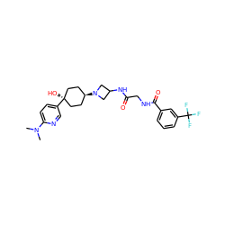 CN(C)c1ccc([C@]2(O)CC[C@H](N3CC(NC(=O)CNC(=O)c4cccc(C(F)(F)F)c4)C3)CC2)cn1 ZINC000101588166