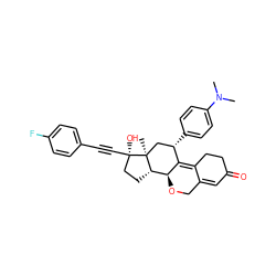 CN(C)c1ccc([C@H]2C[C@@]3(C)[C@@H](CC[C@@]3(O)C#Cc3ccc(F)cc3)[C@@H]3OCC4=CC(=O)CCC4=C32)cc1 ZINC000028818193