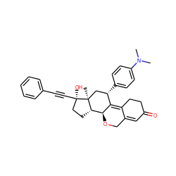 CN(C)c1ccc([C@H]2C[C@@]3(C)[C@@H](CC[C@@]3(O)C#Cc3ccccc3)[C@@H]3OCC4=CC(=O)CCC4=C32)cc1 ZINC000028703603