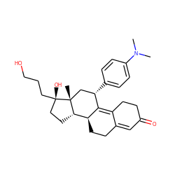 CN(C)c1ccc([C@H]2C[C@]3(C)[C@@H](CC[C@]3(O)CCCO)[C@@H]3CCC4=CC(=O)CCC4=C32)cc1 ZINC000003831947