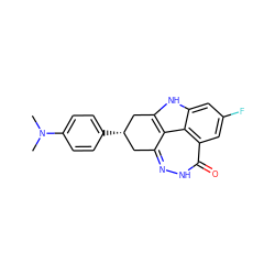 CN(C)c1ccc([C@H]2Cc3n[nH]c(=O)c4cc(F)cc5[nH]c(c3c54)C2)cc1 ZINC000150196343