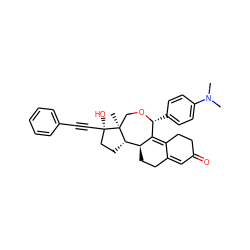 CN(C)c1ccc([C@H]2OC[C@@]3(C)[C@@H](CC[C@@]3(O)C#Cc3ccccc3)[C@@H]3CCC4=CC(=O)CCC4=C32)cc1 ZINC000070631579