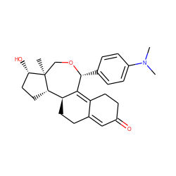 CN(C)c1ccc([C@H]2OC[C@]3(C)[C@@H](O)CC[C@H]3[C@@H]3CCC4=CC(=O)CCC4=C32)cc1 ZINC000043120912