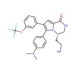 CN(C)c1ccc(-c2c(-c3cccc(OC(F)(F)F)c3)cc3n2[C@@H](CCN)CNC3=O)cc1 ZINC000207229238