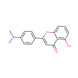 CN(C)c1ccc(-c2cc(=O)c3c(O)cccc3o2)cc1 ZINC000101680029