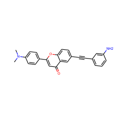 CN(C)c1ccc(-c2cc(=O)c3cc(C#Cc4cccc(N)c4)ccc3o2)cc1 ZINC000100564966