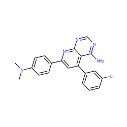 CN(C)c1ccc(-c2cc(-c3cccc(Br)c3)c3c(N)ncnc3n2)cc1 ZINC000003814329