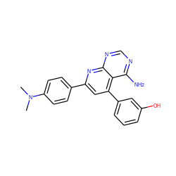 CN(C)c1ccc(-c2cc(-c3cccc(O)c3)c3c(N)ncnc3n2)cc1 ZINC000027986567