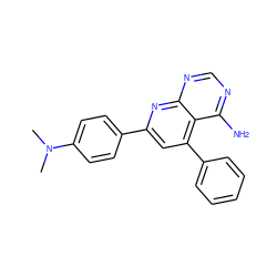 CN(C)c1ccc(-c2cc(-c3ccccc3)c3c(N)ncnc3n2)cc1 ZINC000003814328