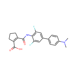 CN(C)c1ccc(-c2cc(F)c(NC(=O)C3=C(C(=O)O)CCC3)c(F)c2)cc1 ZINC000013534083