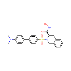 CN(C)c1ccc(-c2ccc(S(=O)(=O)N3Cc4ccccc4C[C@@H]3C(=O)NO)cc2)cc1 ZINC000013797881