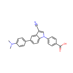 CN(C)c1ccc(-c2ccc3c(c2)c(C#N)cn3-c2ccc(C(=O)O)cc2)cc1 ZINC000147262176