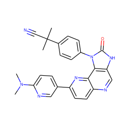 CN(C)c1ccc(-c2ccc3ncc4[nH]c(=O)n(-c5ccc(C(C)(C)C#N)cc5)c4c3n2)cn1 ZINC000118528015