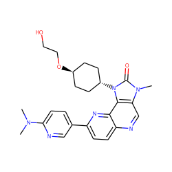 CN(C)c1ccc(-c2ccc3ncc4c(c3n2)n([C@H]2CC[C@H](OCCO)CC2)c(=O)n4C)cn1 ZINC000261193298