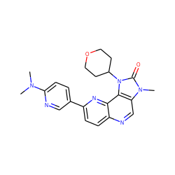 CN(C)c1ccc(-c2ccc3ncc4c(c3n2)n(C2CCOCC2)c(=O)n4C)cn1 ZINC000118545956